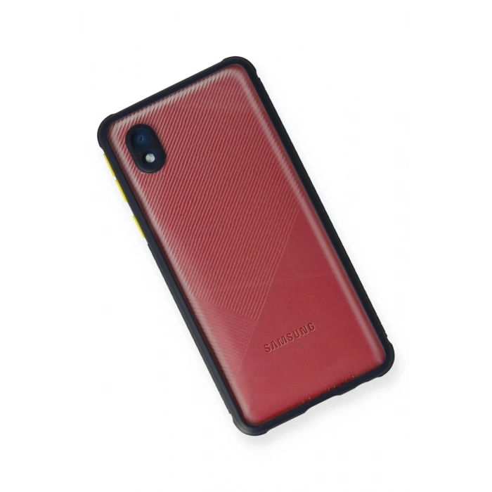 Newface Samsung Galaxy A01 Core Kılıf Miami Şeffaf Silikon - Lacivert