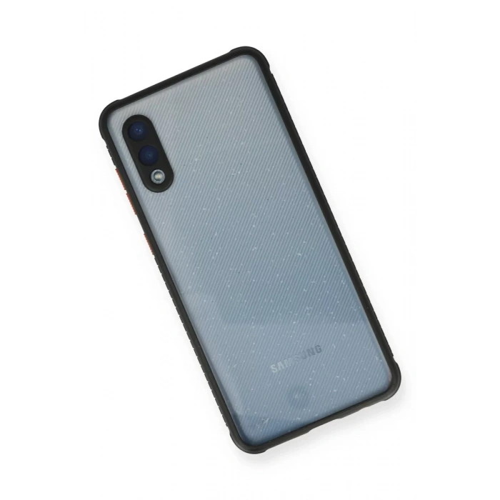 Newface Samsung Galaxy A02 Kılıf Miami Şeffaf Silikon - Siyah