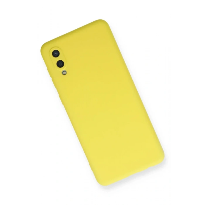 Newface Samsung Galaxy A02 Kılıf Nano içi Kadife Silikon - Sarı