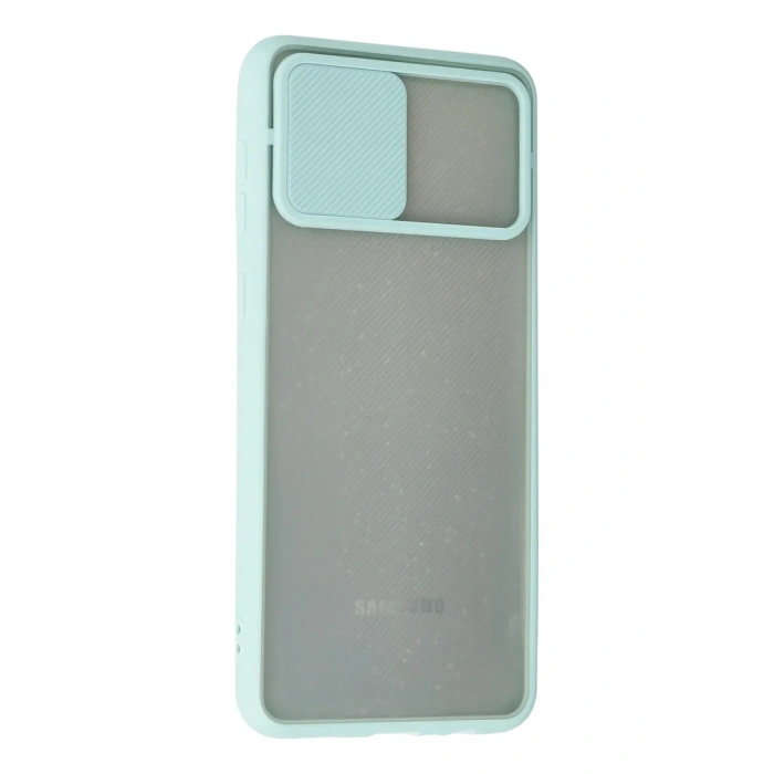 Newface Samsung Galaxy A02 Kılıf Palm Buzlu Kamera Sürgülü Silikon - Turkuaz