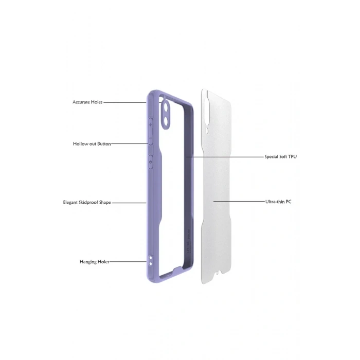 Newface Samsung Galaxy A02 Kılıf Platin Silikon - Lacivert