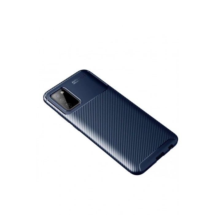 Newface Samsung Galaxy A02S Kılıf Auto Focus Karbon Kapak - Lacivert