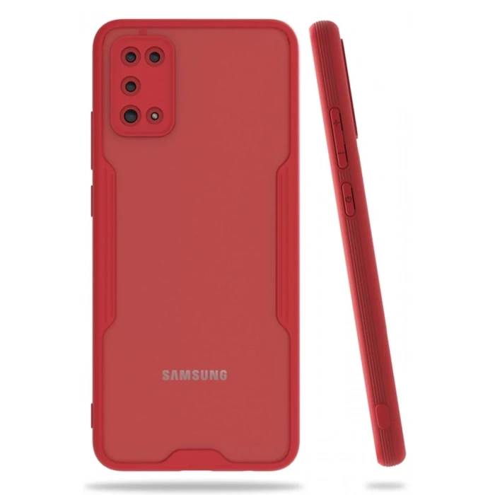 Newface Samsung Galaxy A02S Kılıf Platin Silikon - Kırmızı