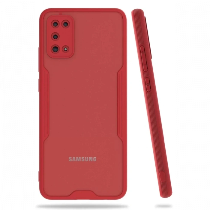 Newface Samsung Galaxy A02S Kılıf Platin Silikon - Kırmızı