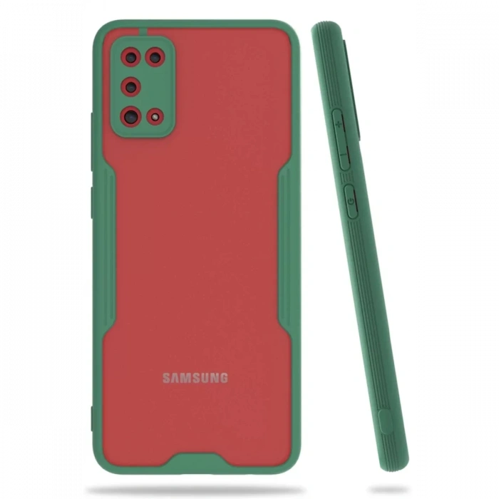 Newface Samsung Galaxy A02S Kılıf Platin Silikon - Yeşil