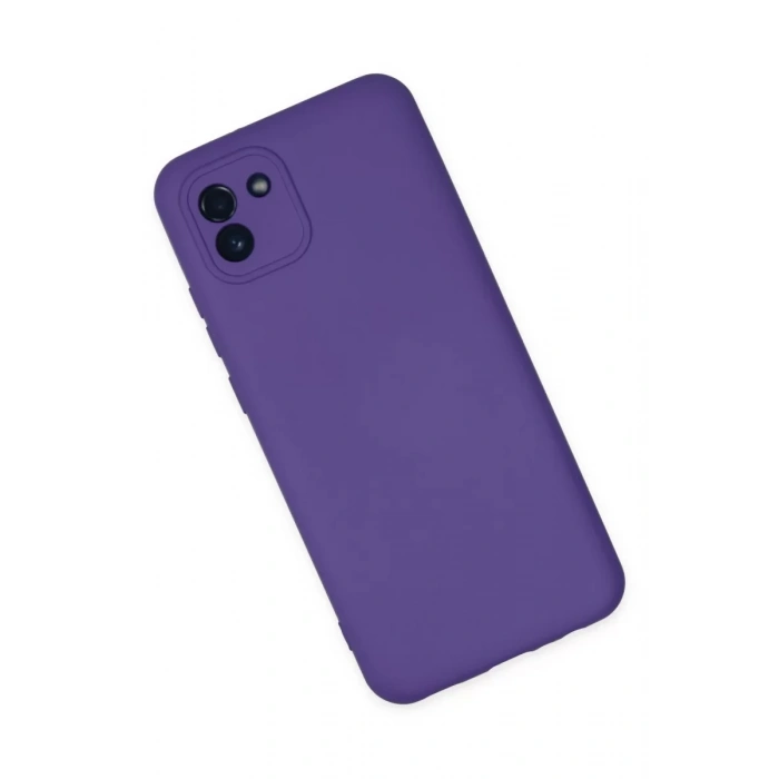 Newface Samsung Galaxy A03 Kılıf Nano içi Kadife Silikon - Mor