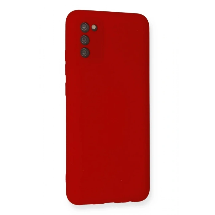 Newface Samsung Galaxy A03S Kılıf Nano içi Kadife Silikon - Kırmızı