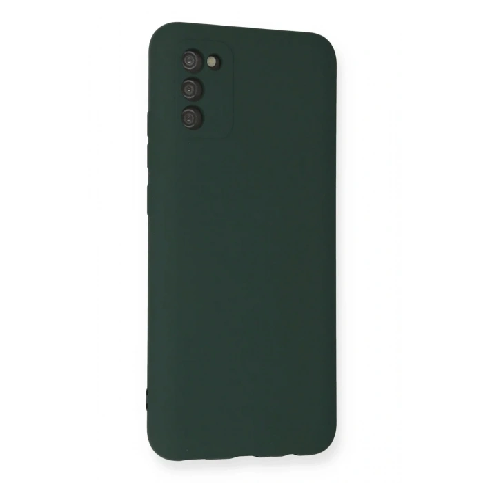 Newface Samsung Galaxy A03S Kılıf Nano içi Kadife Silikon - Koyu Yeşil
