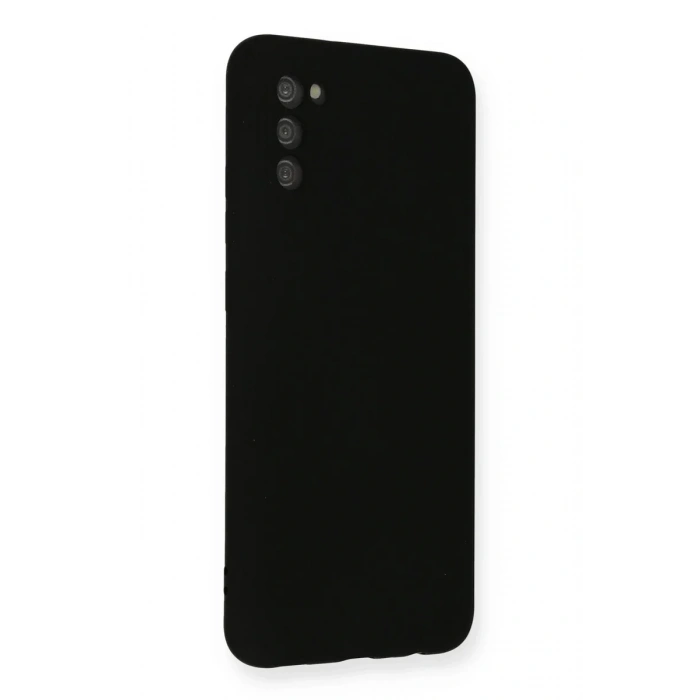 Newface Samsung Galaxy A03S Kılıf Nano içi Kadife Silikon - Siyah