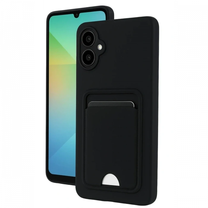 Newface Samsung Galaxy A06 Kılıf Kelvin Kartvizitli Silikon - Siyah