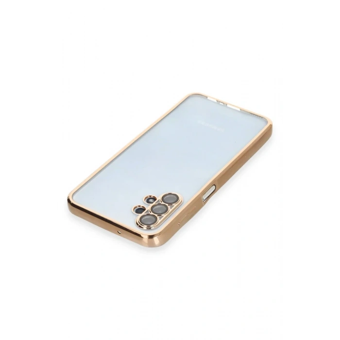 Newface Samsung Galaxy A13 4G Kılıf Razer Lensli Silikon - Gold