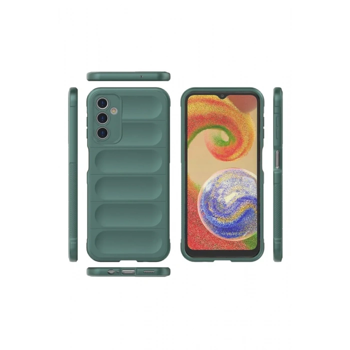 Newface Samsung Galaxy A14 4G Kılıf Optimum Silikon - Koyu Yeşil