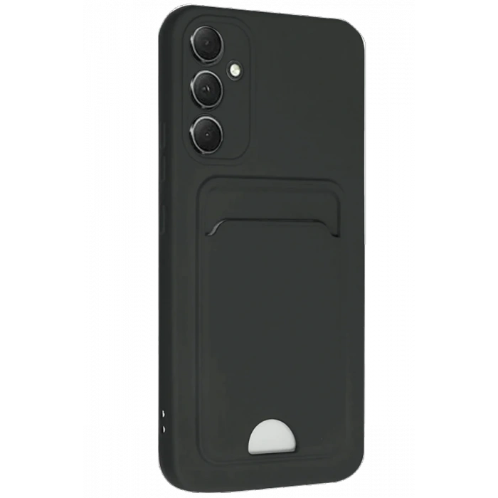 Newface Samsung Galaxy A16 5G Kılıf Kelvin Kartvizitli Silikon - Siyah
