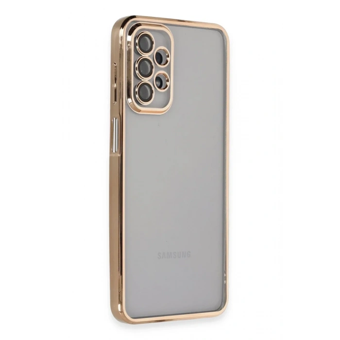 Newface Samsung Galaxy A23 4G Kılıf Razer Lensli Silikon - Gold