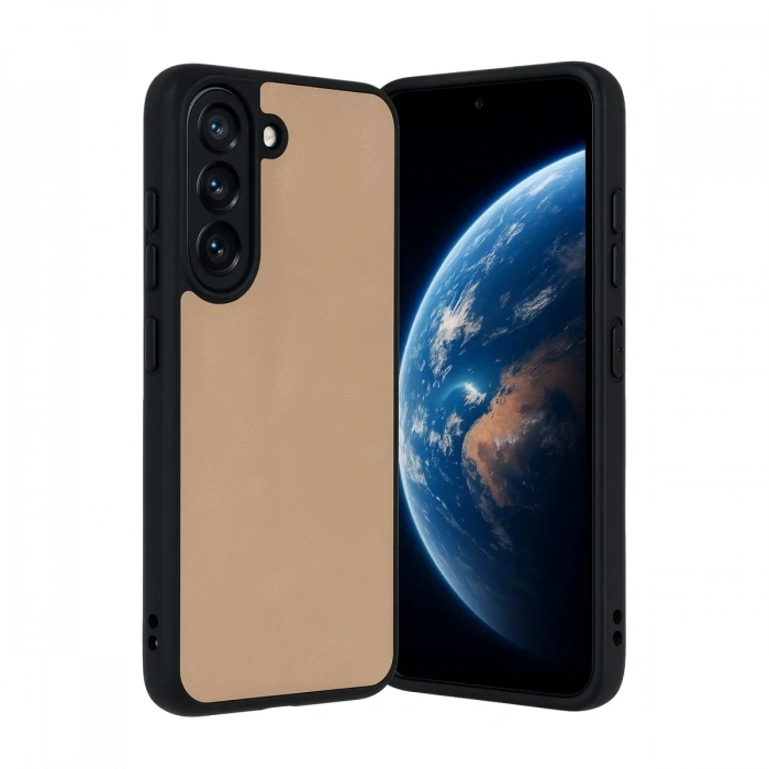Newface Samsung Galaxy A36 Kılıf Aras Deri Kapak - Pudra