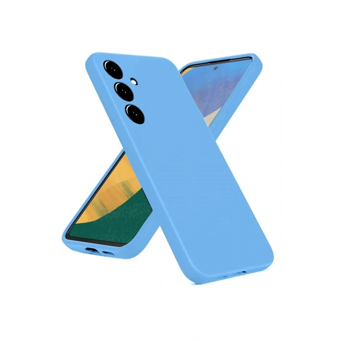 Newface Samsung Galaxy A36 Kılıf Nano içi Kadife Silikon - Mavi