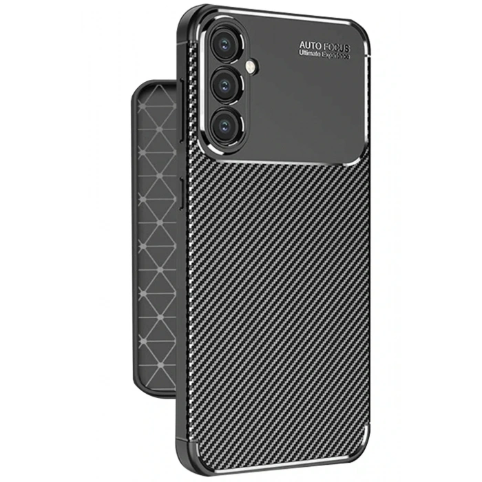 Newface Samsung Galaxy A56 Kılıf Auto Focus Karbon Kapak - Siyah