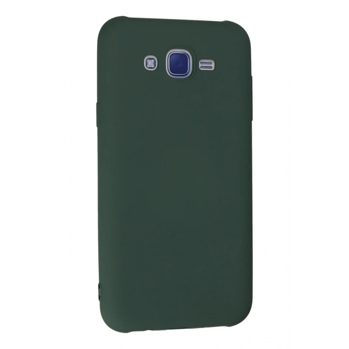 Newface Samsung Galaxy J7 Kılıf Nano içi Kadife Silikon - Koyu Yeşil