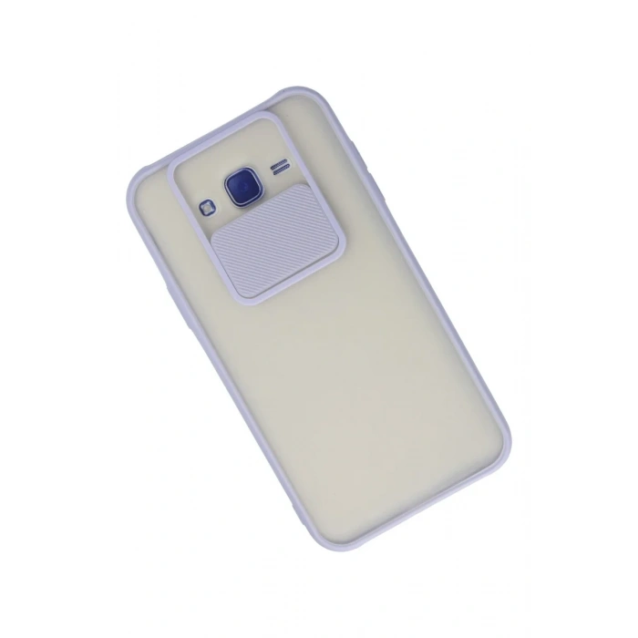 Newface Samsung Galaxy J7 Kılıf Palm Buzlu Kamera Sürgülü Silikon - Lila