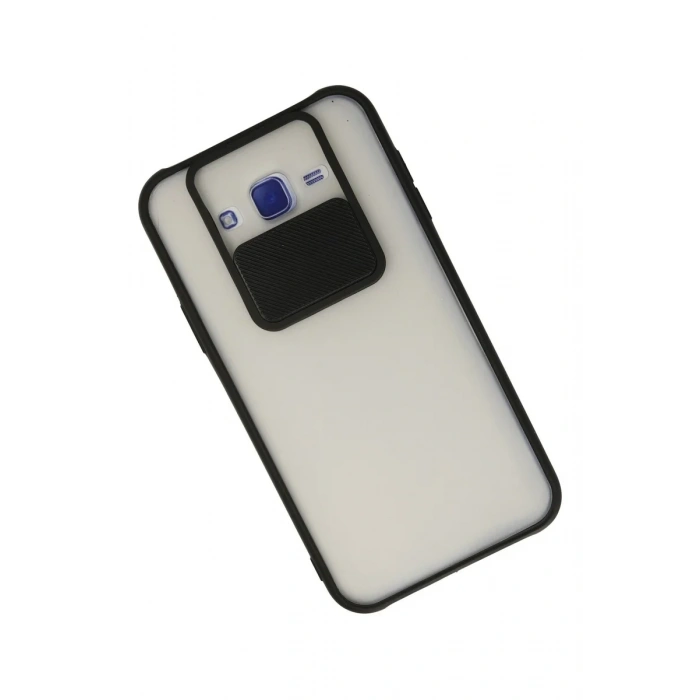 Newface Samsung Galaxy J7 Kılıf Palm Buzlu Kamera Sürgülü Silikon - Siyah
