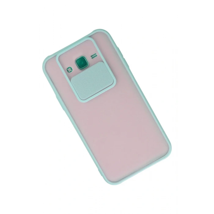 Newface Samsung Galaxy J7 Kılıf Palm Buzlu Kamera Sürgülü Silikon - Turkuaz