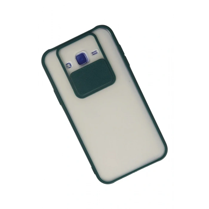 Newface Samsung Galaxy J7 Kılıf Palm Buzlu Kamera Sürgülü Silikon - Yeşil