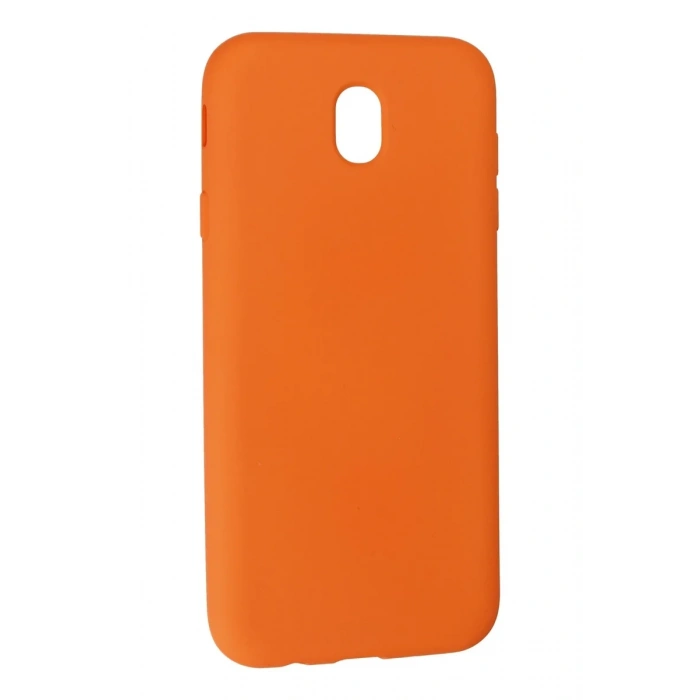 Newface Samsung Galaxy J7 Pro / J730 Kılıf Nano içi Kadife Silikon - Turuncu