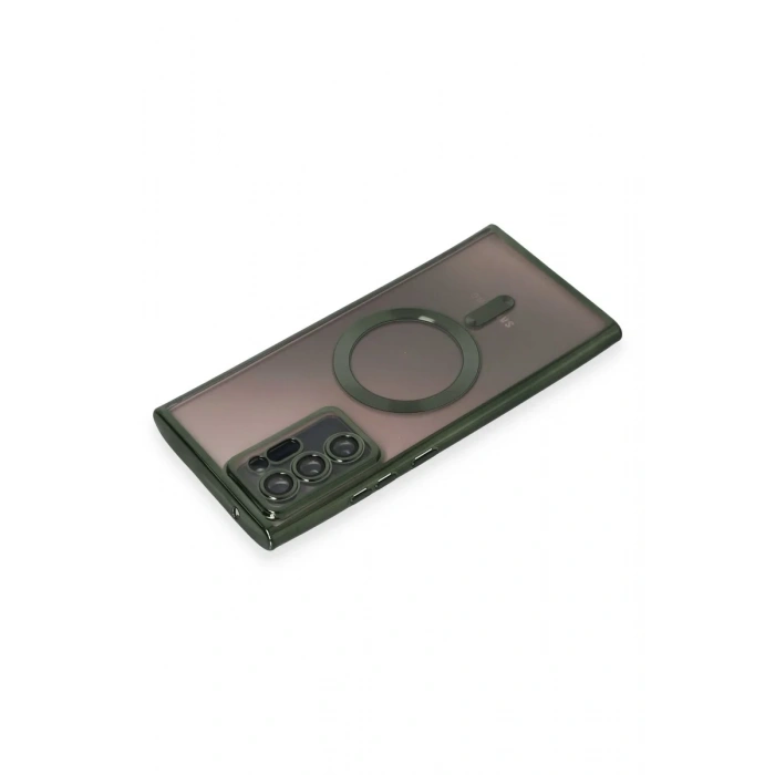 Newface Samsung Galaxy Note 20 Ultra Kılıf Kross Magneticsafe Kapak - Koyu Yeşil