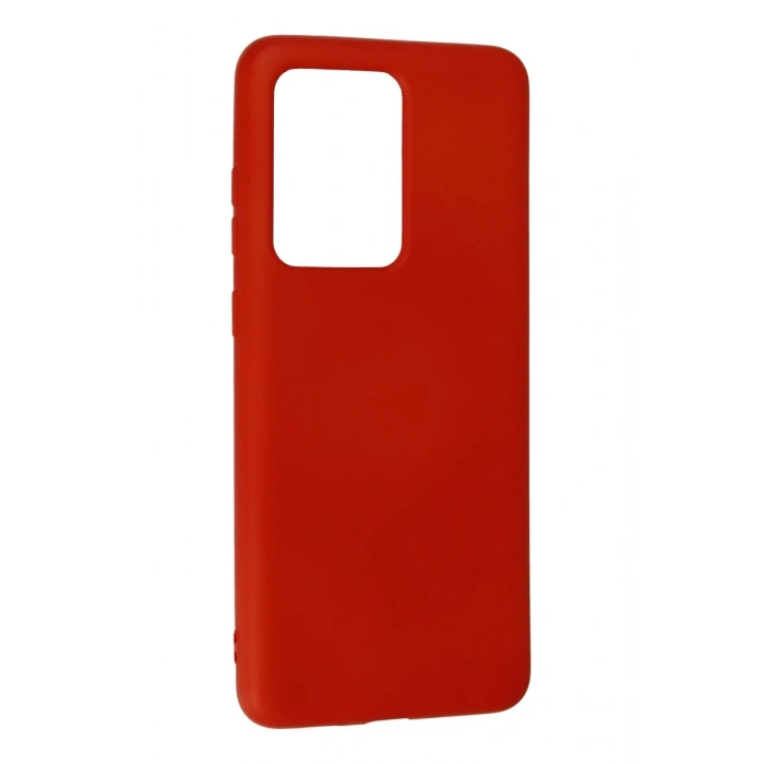 Newface Samsung Galaxy S20 Ultra Kılıf Nano içi Kadife Silikon - Kırmızı