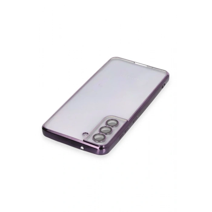 Newface Samsung Galaxy S21 FE Kılıf Razer Lensli Silikon - Mor