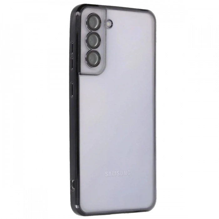 Newface Samsung Galaxy S21 FE Kılıf Razer Lensli Silikon - Siyah