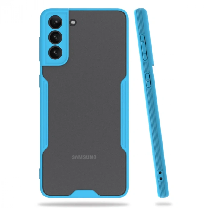 Newface Samsung Galaxy S21 Plus Kılıf Platin Silikon - Mavi
