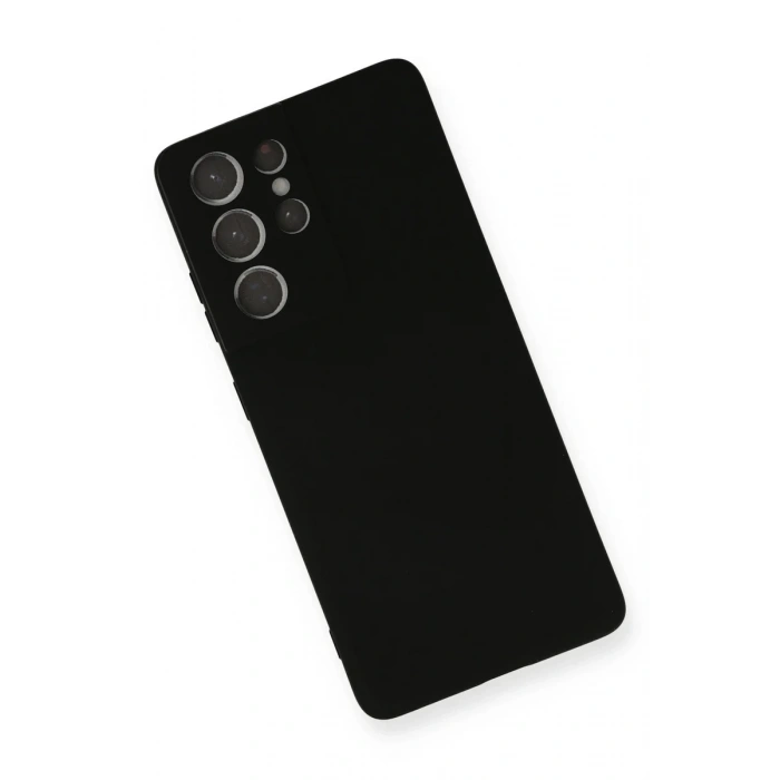 Newface Samsung Galaxy S21 Ultra Kılıf Nano içi Kadife Silikon - Siyah