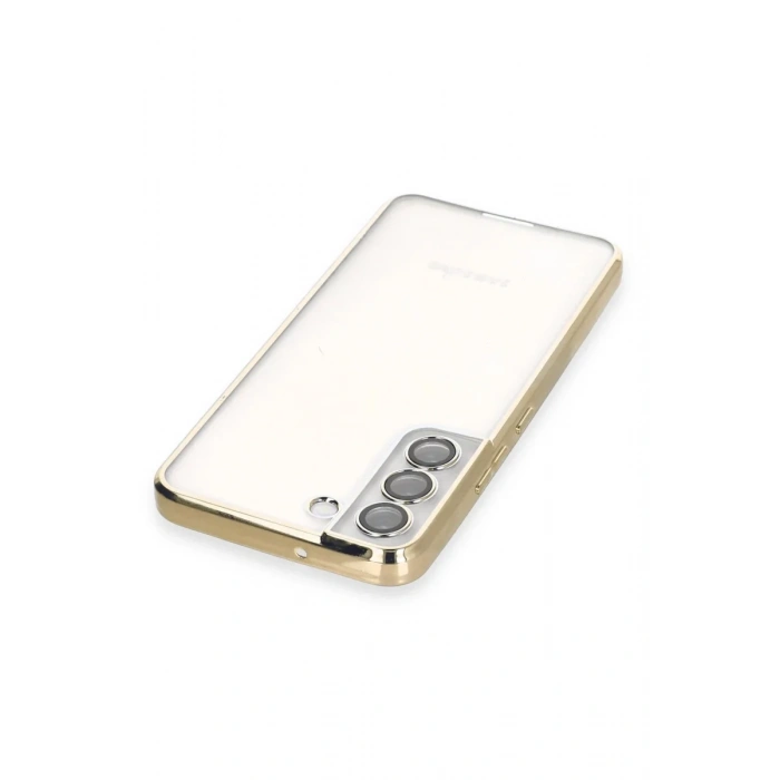 Newface Samsung Galaxy S22 Kılıf Razer Lensli Silikon - Gold