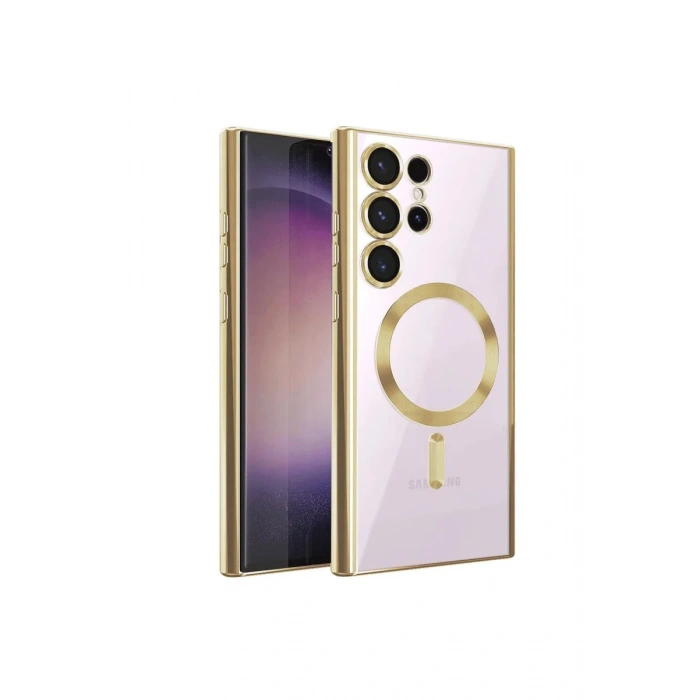 Newface Samsung Galaxy S22 Ultra Kılıf Kross Magneticsafe Kapak - Gold