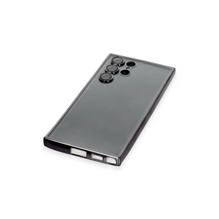 Newface Samsung Galaxy S22 Ultra Kılıf Razer Lensli Silikon - Siyah