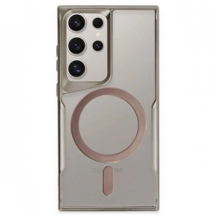 Newface Samsung Galaxy S23 Ultra Kılıf Boyi Magsafe Silikon Kapak - Titan Gri