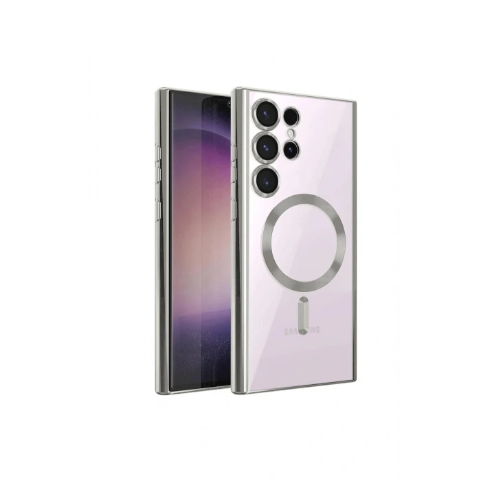 Newface Samsung Galaxy S23 Ultra Kılıf Kross Magneticsafe Kapak - Gümüş