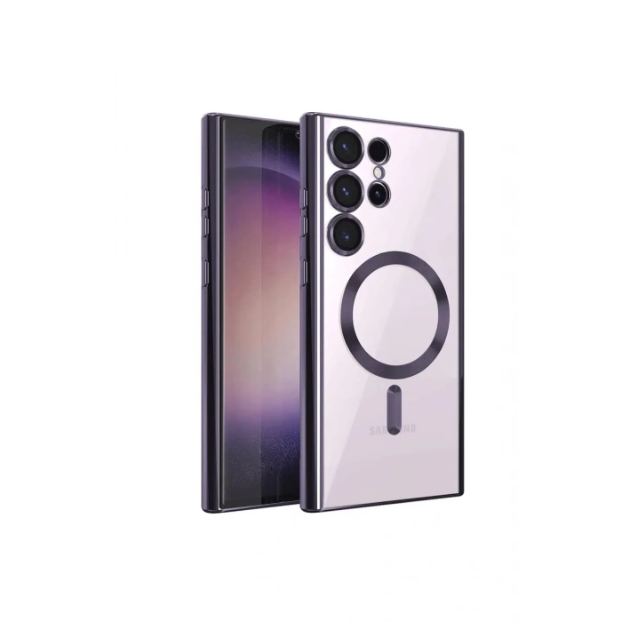Newface Samsung Galaxy S23 Ultra Kılıf Kross Magneticsafe Kapak - Mor