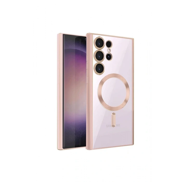 Newface Samsung Galaxy S23 Ultra Kılıf Kross Magneticsafe Kapak - Rose