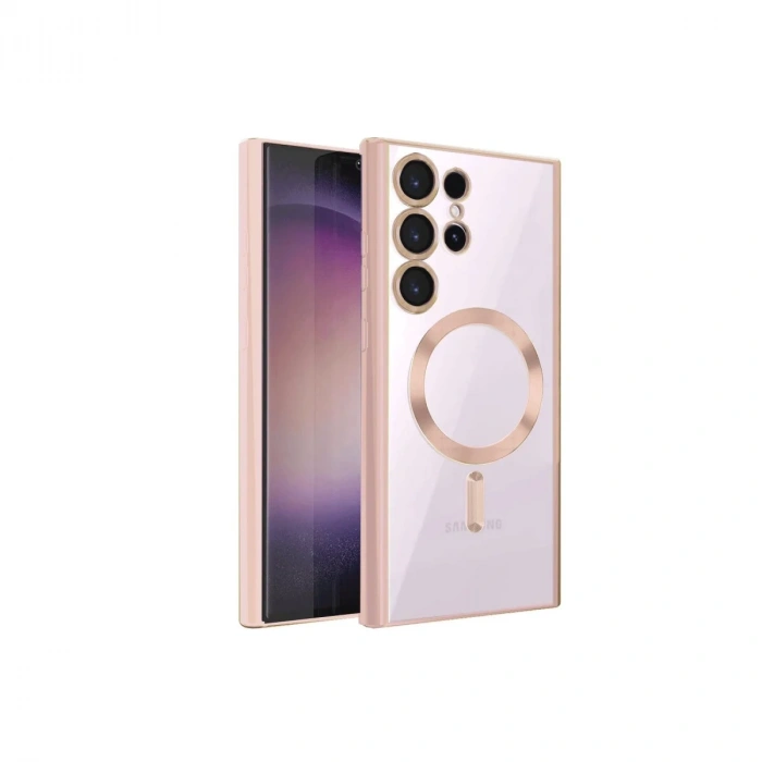 Newface Samsung Galaxy S23 Ultra Kılıf Kross Magneticsafe Kapak - Rose