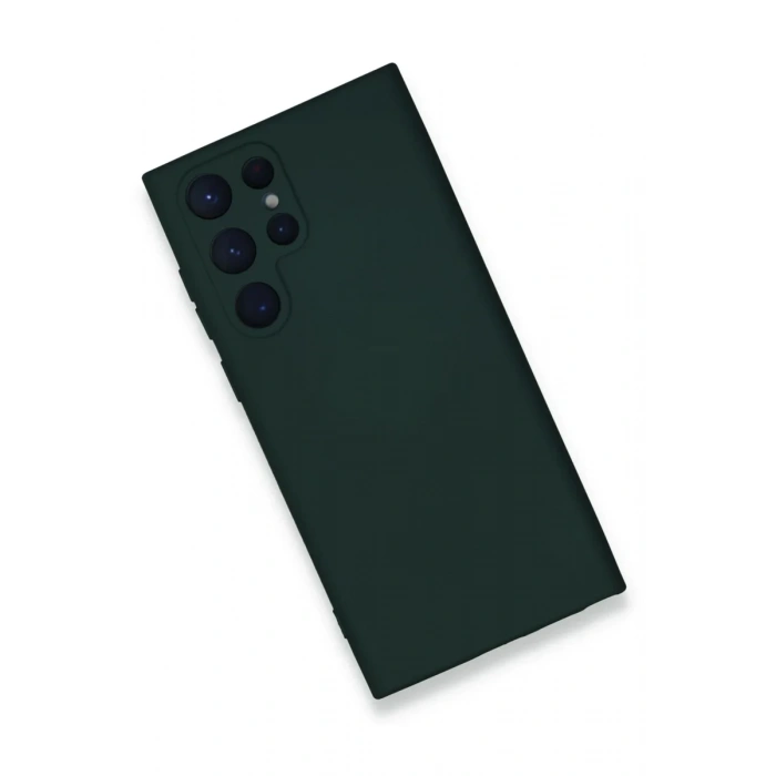 Newface Samsung Galaxy S23 Ultra Kılıf Nano içi Kadife Silikon - Koyu Yeşil