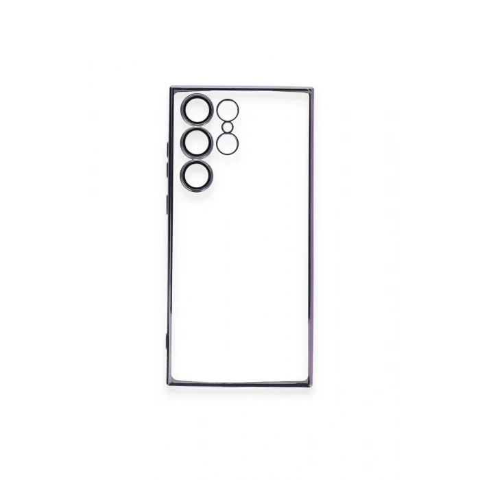 Newface Samsung Galaxy S23 Ultra Kılıf Razer Lensli Silikon - Mor