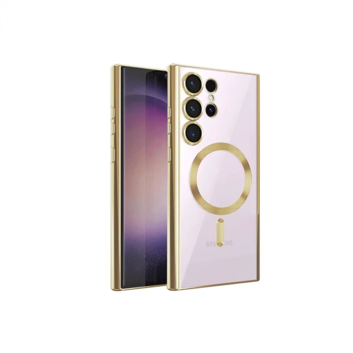 Newface Samsung Galaxy S24 Ultra Kılıf Kross Magneticsafe Kapak - Gold