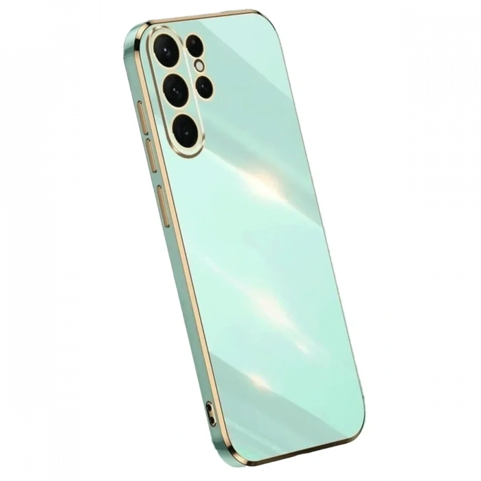 Newface Samsung Galaxy S24 Ultra Kılıf Volet Silikon - Açık Yeşil