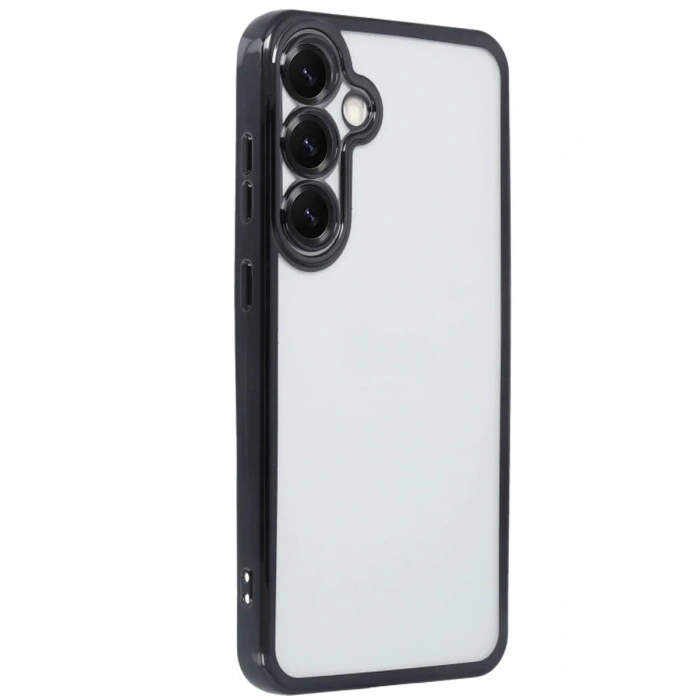 Newface Samsung Galaxy S25 Kılıf Razer Lensli Silikon - Siyah