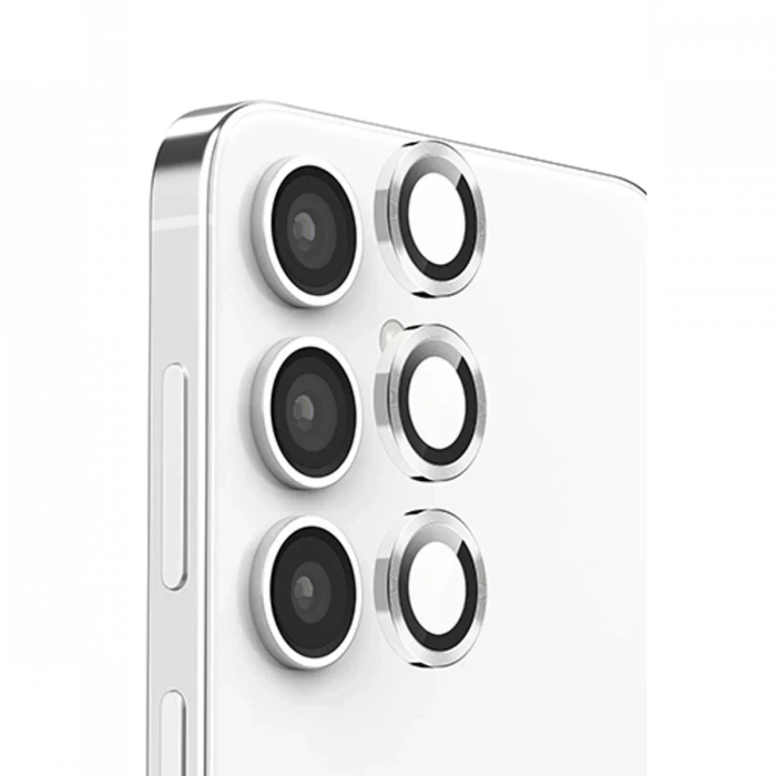 Newface Samsung Galaxy S25 Plus Raze Metal Kamera Lens - Gümüş