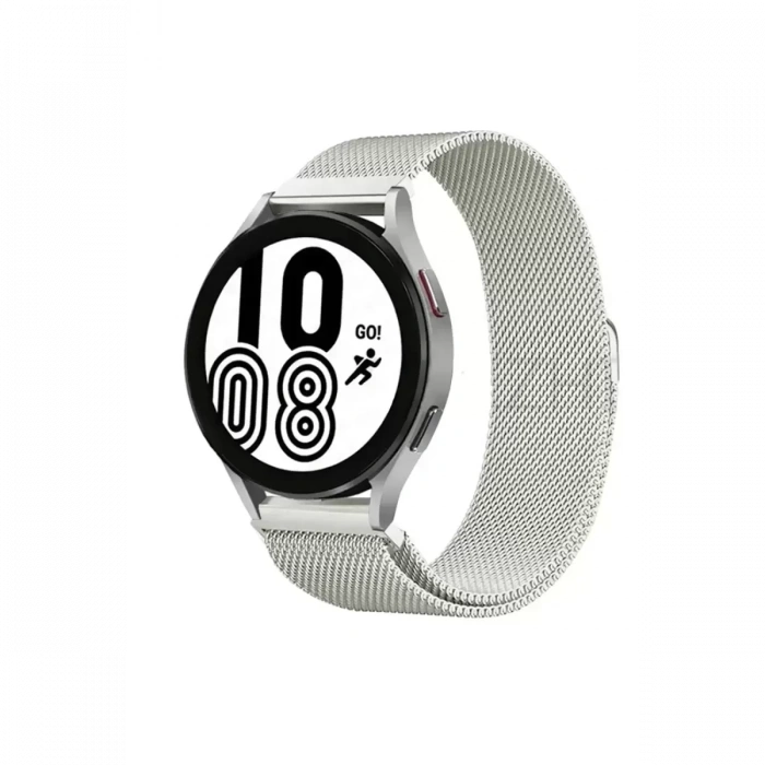 Newface Samsung Galaxy Watch 4 Metal Mıknatıslı Kordon - Gümüş