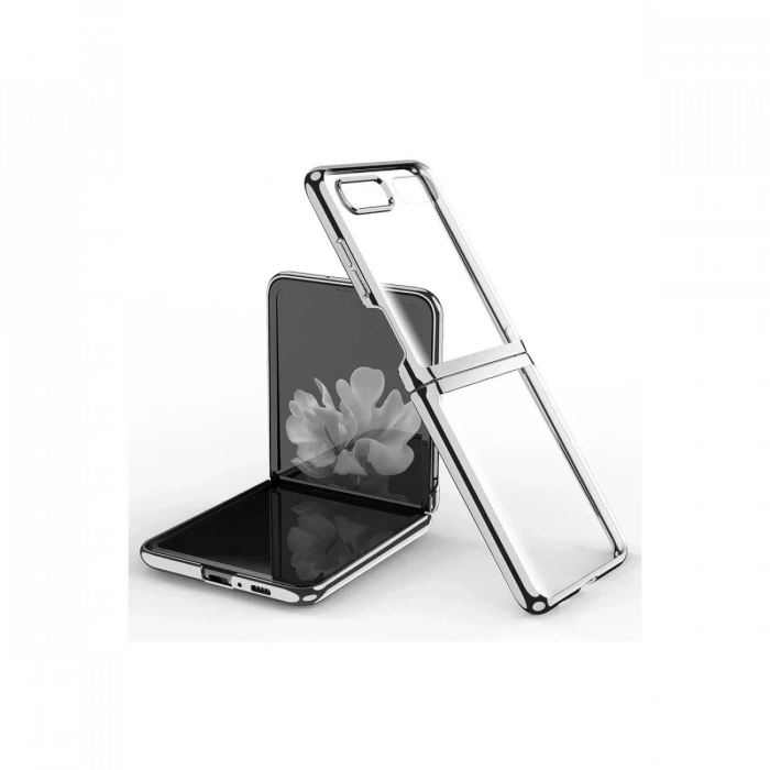 Newface Samsung Galaxy Z Flip 4 Kılıf Fold Element Kapak - Gümüş