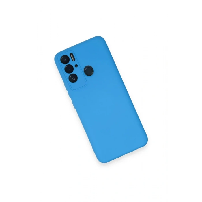 Newface Tecno Pova Neo Kılıf Nano içi Kadife Silikon - Mavi